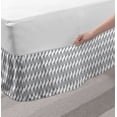 thumbnail image 2 of Abstract Bed Skirt, Simplistic Circular Symmetrical Motifs Repetitive Wavy Monochrome Pattern, Elastic Bedskirt Dust Ruffle Wrap Around for Bedding Decor, 4 Sizes, White and Grey, by Ambesonne, 2 of 2