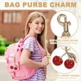 thumbnail image 3 of Llavero de Cereza Uxcell para Mujeres, Encanto de Bolsa de Purse, Accesorios Lindos de Cereza con Anillo y Clip Rojo-Dorado Claro, 3 of 7
