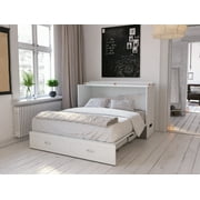 Hamilton Murphy Bed Chest Queen White with Charging Station