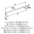 thumbnail image 5 of Amerock Coble 12-5/8 inch (320mm) Center-to-Center Polished Chrome Cabinet Pull, 5 of 6
