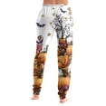 thumbnail image 5 of IYYVV Womens Halloween Pajamas Baggy Print Sweat Pant Fall Lounge Pants with Pockets Yellow L, 5 of 5