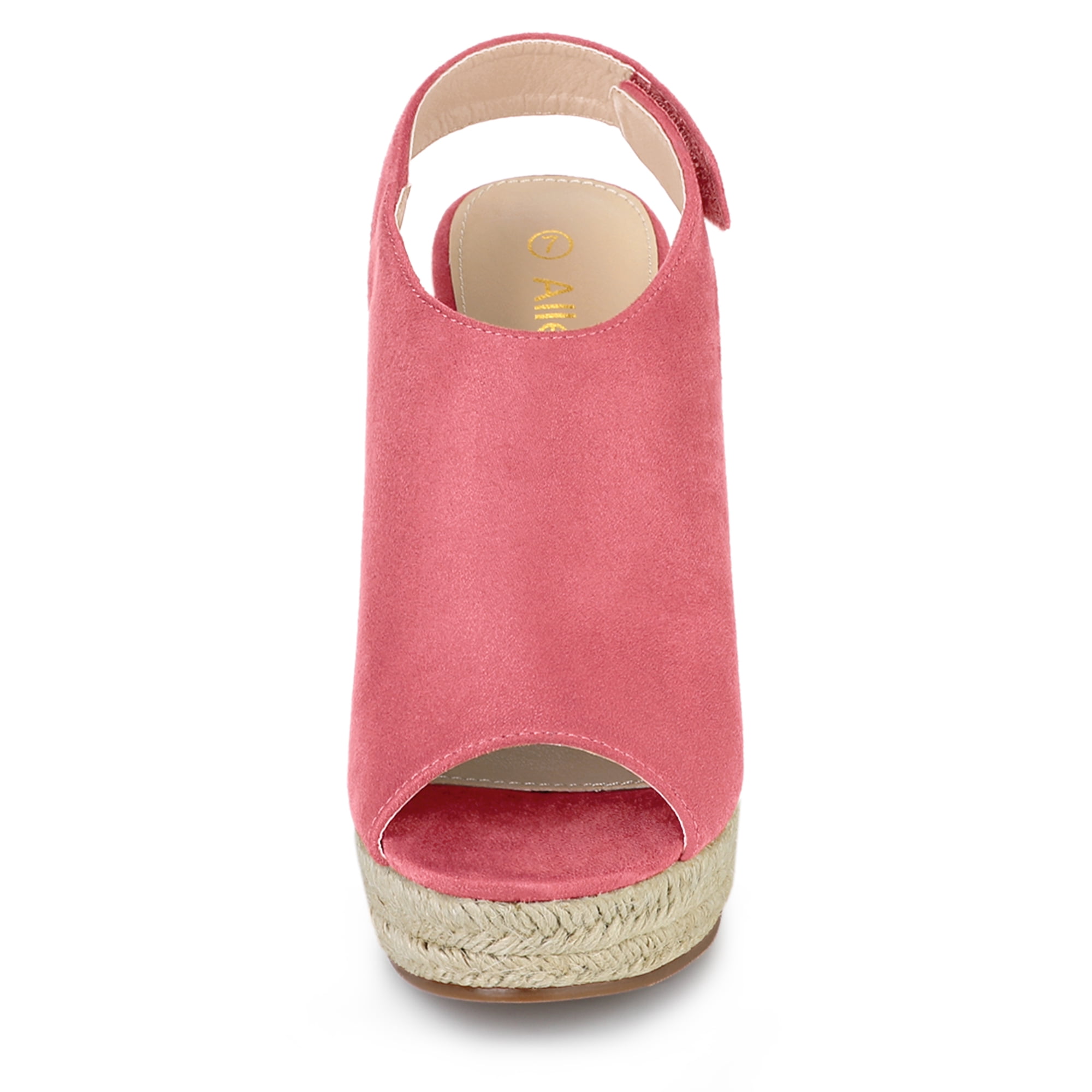 DARING DIVA Slingback Platform Wedges Heel Espadrille Wedge Sandals Watermelon Red 6