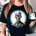 thumbnail image 2 of Zombie Spooky Portrait T-Shirt, Horror Villain Theme Halloween Tee, 2 of 5