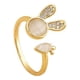 thumbnail image 1 of Anillo de conejo y zanahoria para mujer, anillo abierto ajustable con ópalo, joyería de moda con personalidad, 1 of 7