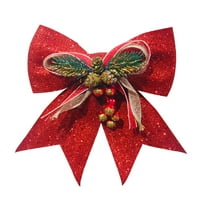 Christmas Savings! Caoblia Christmas Bows with Pine Cones 14x16" Large Ribbon Bows for Indoor Xmas Trees Stairs Window Terraces Holiday Party Gift Box Decor Supplies, Christmas Decorations