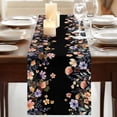thumbnail image 3 of Table Runners 90 Inches Long Dress Scarves, Black Spring Floral Farmhouse Coffee/Dining/Kitchen Table Runner for Living Room, Elegant Flowers Farmhouse Botanical 13x90 Inch, 3 of 9