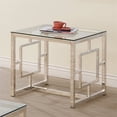 thumbnail image 3 of Coaster Table d'Appoint Carrée Contemporaine en Verre Trempé Nickel, 3 of 3