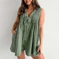 thumbnail image 6 of SRZYMJ Women's Jumpsuit with Adjustable Waist Stylish Women's Denim Jumpsuit Sleeveless Tie Front Romper Casual Summer Outfit with Convenient, 6 of 9