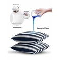 thumbnail image 5 of Waterproof Outdoor Throw Pillows with Inserts 18"x18" Set of 2, Navy Blue Grey Striped Soft Decorative Pillowcases for Couch Bedroom, Farmhouse Stripes Minimalist Pillow Covers for Sofa Living Room, 5 of 8