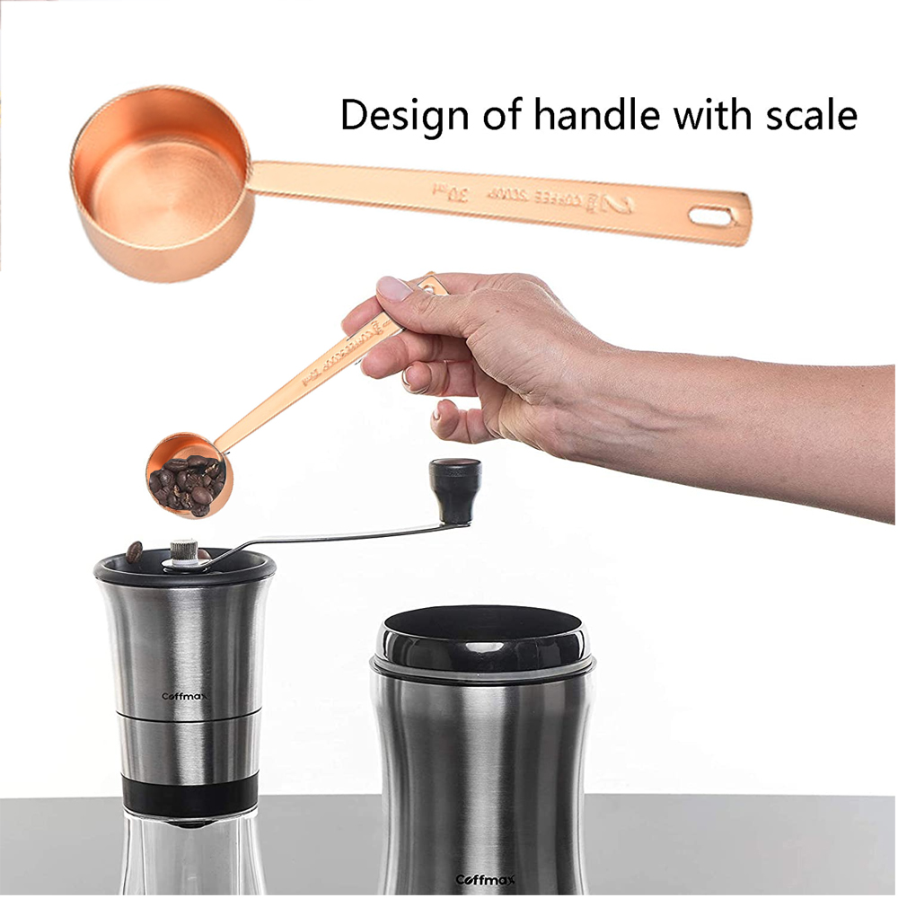 Cuillère à Mesurer Double Face Inox 30 Ml / 40 Ml - Pour Café, Protéines, épices, Farine - Lavable Au Lave-vaisselle