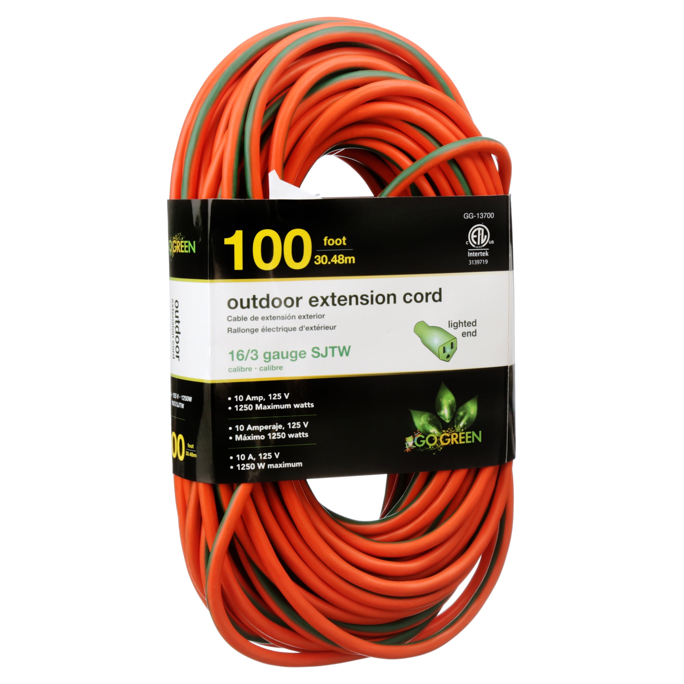 GoGreen Power GG-13700-16//3 100 SJTW Outdoor Extension Cord New Lighted End