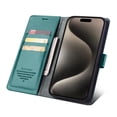 thumbnail image 3 of Wallet Case for iPhone 14, [Card Slots] Cash Holder Folio PU Leather Cover, [RFID Blocking] Flip Stand Case with [TPU Shockproof Interior Case] Compatible for iPhone 14, Green, 3 of 8