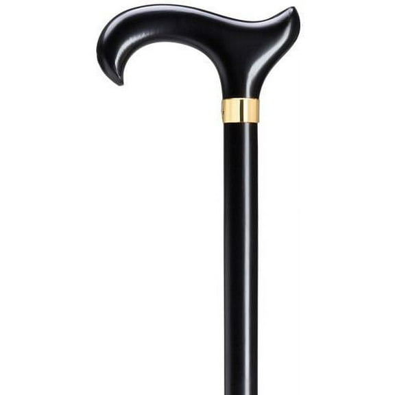 Men Ergonomic Derby Handle Cane Extra Tall 42" Stylish Black Finish Cane
