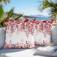 thumbnail image 3 of Red Eucalyptus Leaves Outdoor Pillow Covers 18x18 Inch Throw Pillow Covers Set of 2 Waterproof Decorative Pillow Cases Summer Botanical Weeping Cushion Covers for Patio Furniture Garden Couch Sofa, 3 of 8
