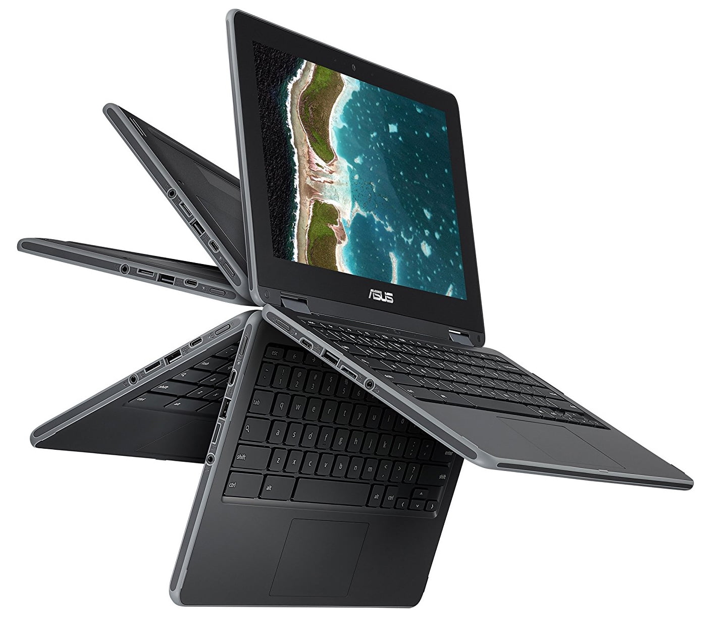 Asus ChromeBook C213S 2 IN 1 11.6'' - Intel Celeron N3350 - 4GB RAM 32GB Storage - ChromeOS - Black