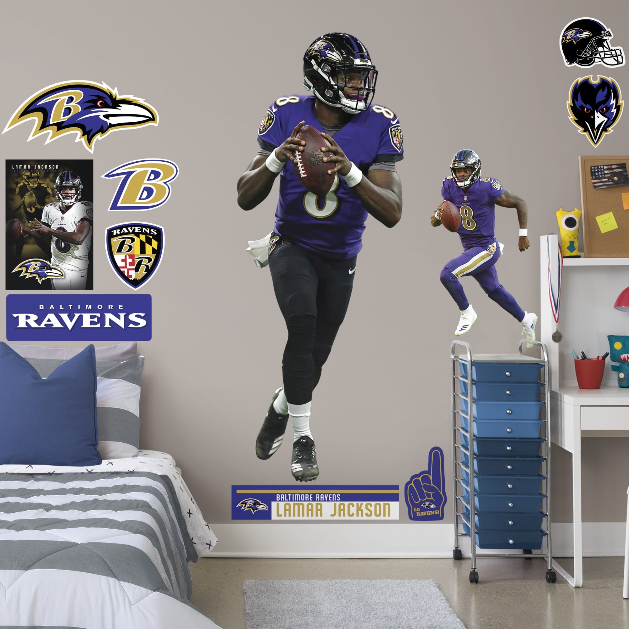 Fathead NFL Baltimore Ravens Shield Logo Giant Wall Decal Multi