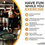 LEAPS & REBOUNDS 40 Mini Fitness Trampoline & Rebounder for Adults, Green
