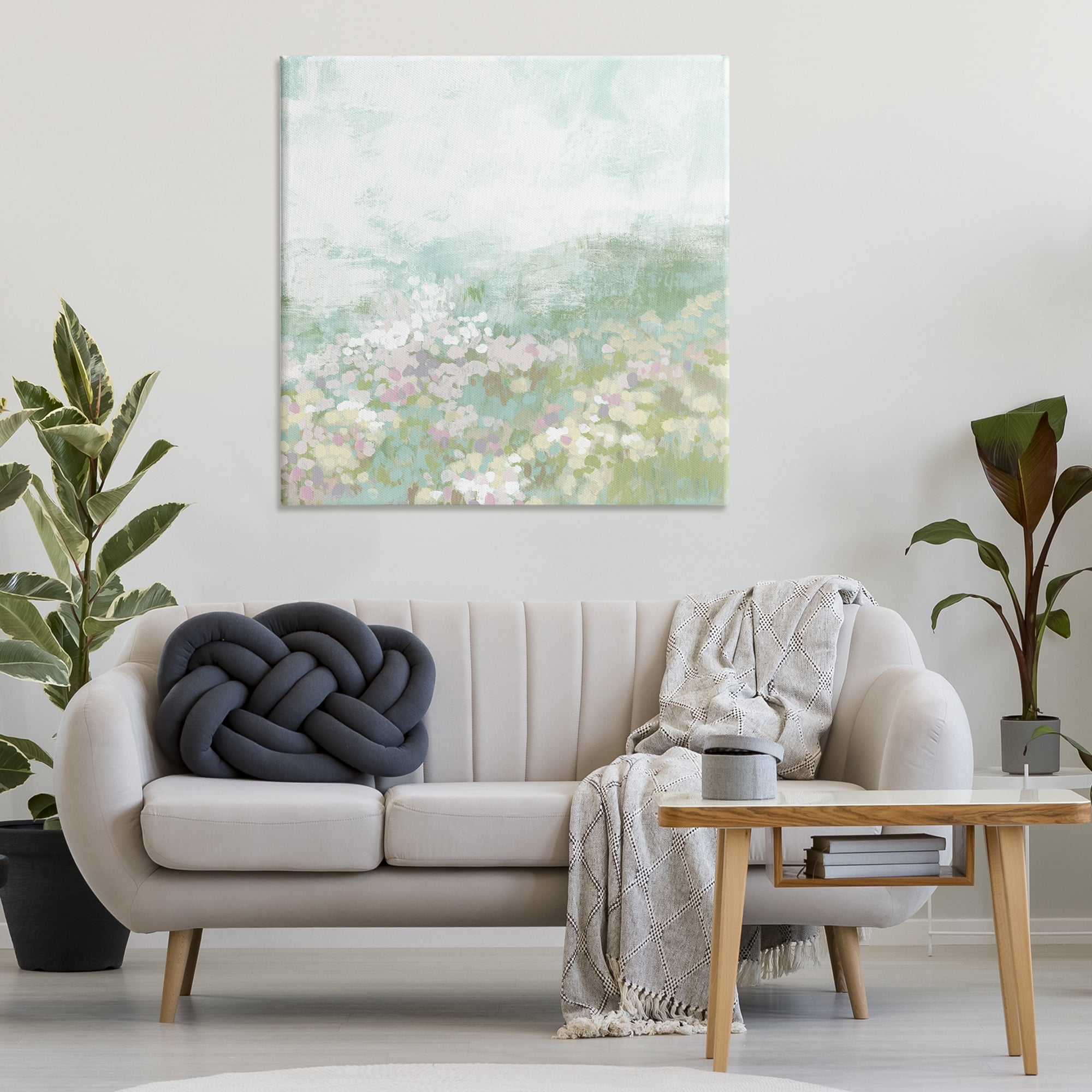 Stupell Industries Rural Meadow Impression Landscape Painting Gallery Wrapped Canvas Art Print Wall Art, 36 x 36