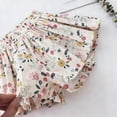 thumbnail image 4 of YTCAMLO Mini Skater Skirt for Girls Casual Boho Elastic Waisted Flared Skirts Floral Printed Ruffle Chiffon Skorts Summer Beach Outfits, Beige 3-4Years, 4 of 6