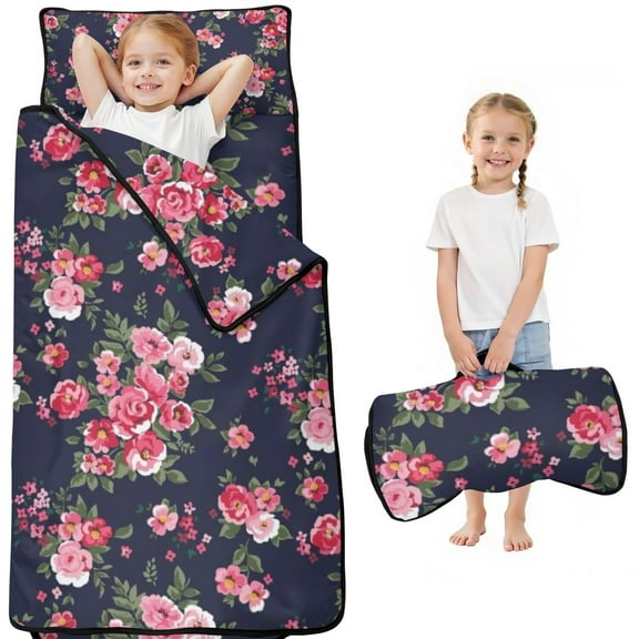 Pioneer Flower Floral Print Pattern Toddler Nap Mats for Kids Preschool,Sleeping Mat Bag or Kids,Toddler Sleeping Bag,Toddler Nap Mat or Daycare