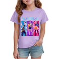 thumbnail image 1 of K pop Demon Chandail pour Filles, T-Shirt Graphique Mignon avec Dessin Animé, T-Shirt Tendance et Drôle, Chandail pour Enfants, Hauts Roses, Manches Courtes, Col Ras du Cou, 1 of 4