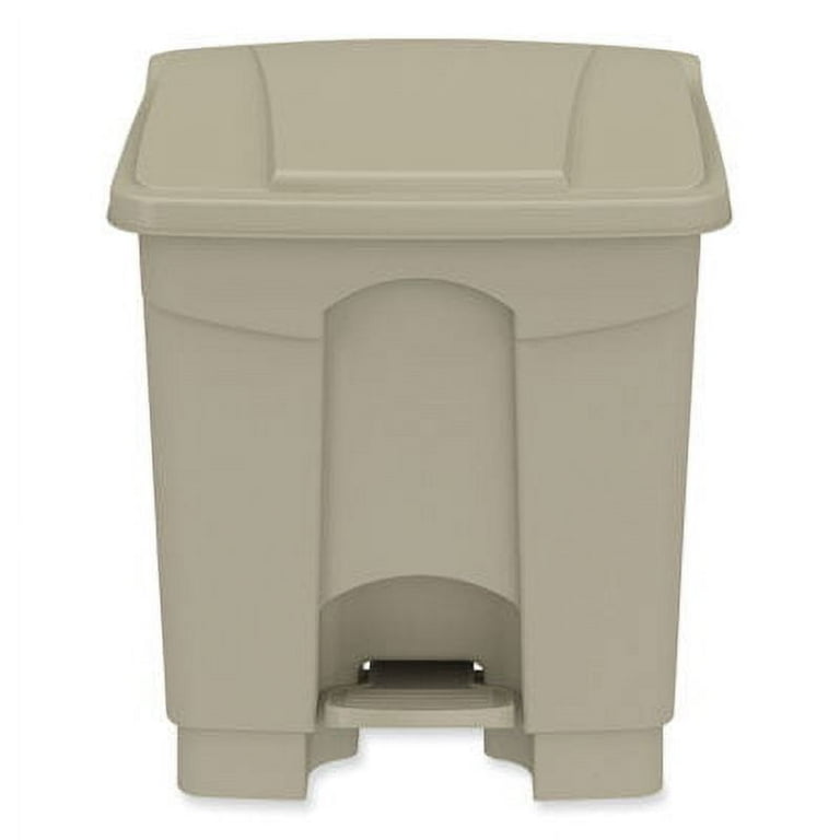 Plastic Step-On Receptacle, 20 gal, Metal, Tan, Ships in 1-3 Business Days Plastic Step-On Receptacle, 20 gal, Metal, Tan, Ships in 1-3 Business Days
