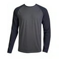 thumbnail image 4 of Men's Long Sleeve Crew Neck Baseball Shirt, Casual Dynamic Cotton Raglan T Shirts, Navy/Charcoal Gray 3XL, 1 Count, 1 Pack, 4 of 7