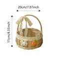 thumbnail image 2 of Easter Bunny Woven Handbasket - Large Size (20cm/7.87in) - Handmade Wicker Basket with Rabbit & Carrot Decor for Kids Egg , Candy & Party Storage (Size as Pictured), 2 of 7