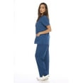 thumbnail image 3 of Just Love Women's Scrub Sets Six Pocket Medical Scrubs (V-Neck with Cargo Pant) (Carribean Blue, X-Small), 3 of 4