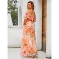 thumbnail image 2 of Vestido de dama de honor Ever-Pretty de chifón con hombros descubiertos, color melocotón US6, 2 of 6