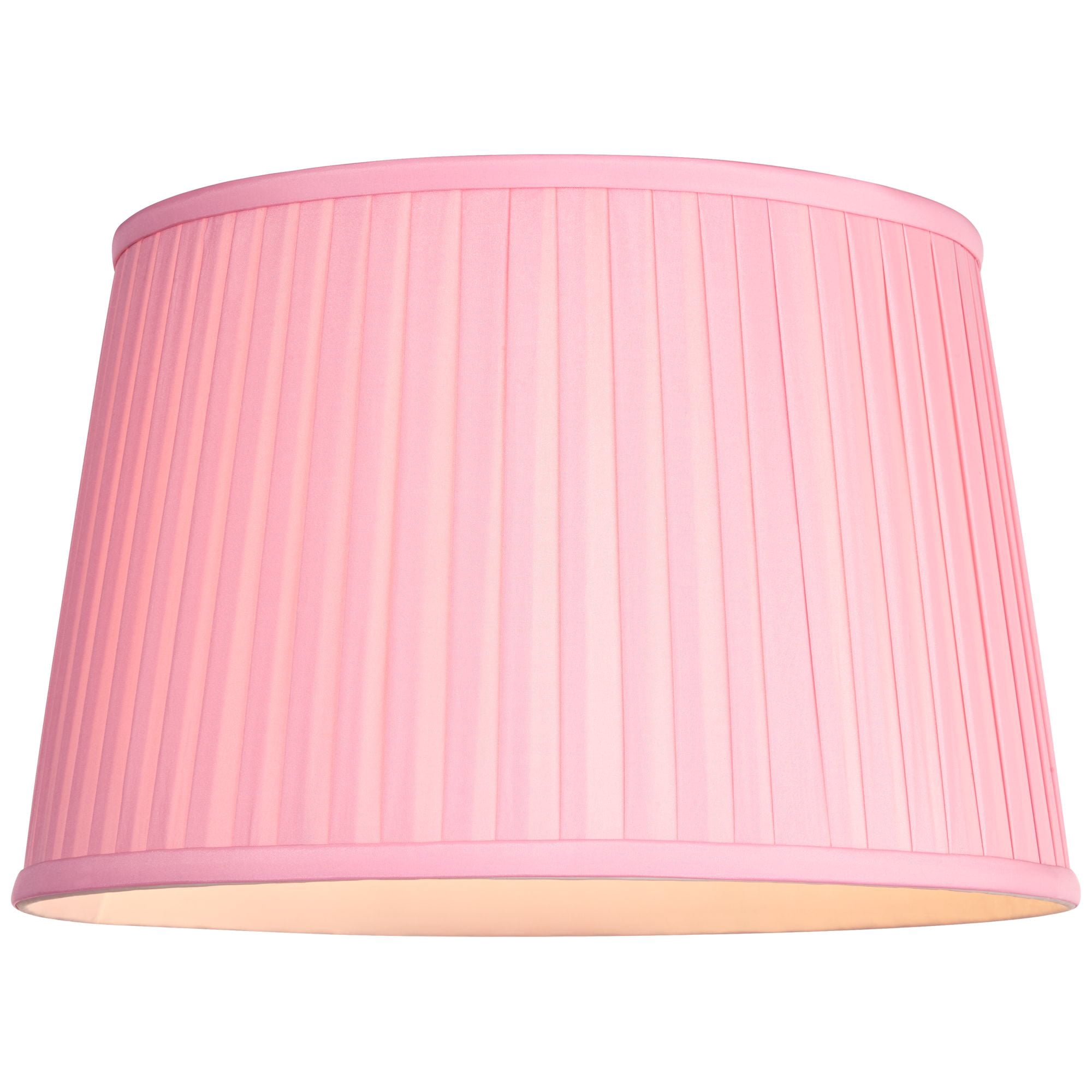 Springcrest 14" Top x 17" Bottom x 11" High x 11" Slant Lamp Shade Replacement Large Bright Pink Empire Pleated Spider Harp Finial