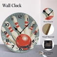 thumbnail image 5 of ZXCXRQFa Desk Clocks Bowling Ball Sport Wooden Silent Non-Ticking 10 Inch Round Clocks Battery Operated Analog for Living Room Kitchen Bedroom Bathroom Office Home School Decor, 5 of 7
