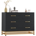 thumbnail image 1 of Bingirl Commode Moderne Noire à 6 Tiroirs, Meuble Télé, Coffre de Rangement pour Chambre, Salon et Entrée, 1 of 7