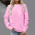 thumbnail image 2 of Htigea Plus Size Tunic Tshirts for Women Crew Neck Long Sleeve Pullover Tops Casual Everyday Loose Shirts Pink XXXXXL, 2 of 5