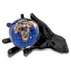 The World In Your Hand 4" Gemstone Globe Gunmetal Hand