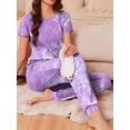 thumbnail image 7 of Avidlove Women Pajamas Set Short Sleeve Pjs Tops with Jogger Pants Loungwear 2 Piece Tie dye Sleepwear with Pockets, 7 of 7