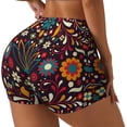 thumbnail image 2 of Kdxio Colorful Mexican2 Print Workout Shorts for Women Seamless Soft Smooth Gym Yoga Scrunch Active Shorts, 2 of 9