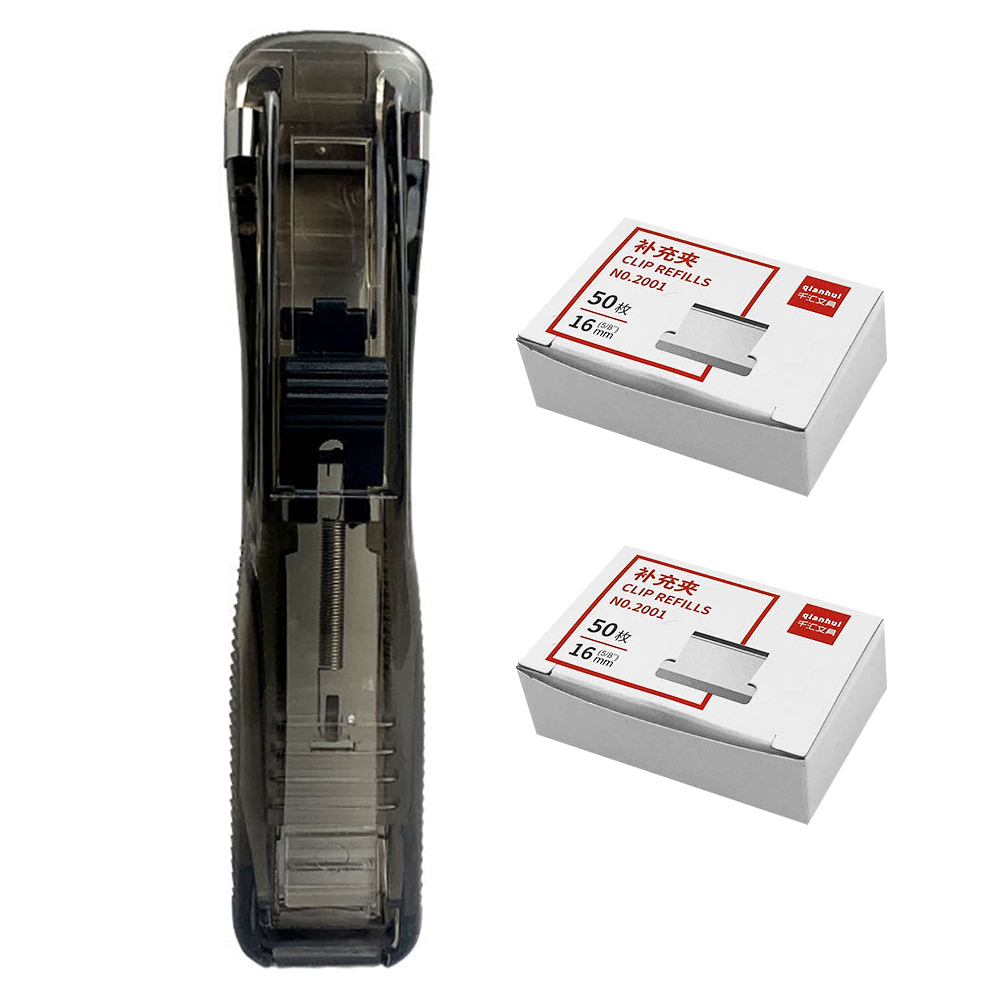 Stapler Paper Clip Clips Dispenser Clam Office Portable Acrylic Student