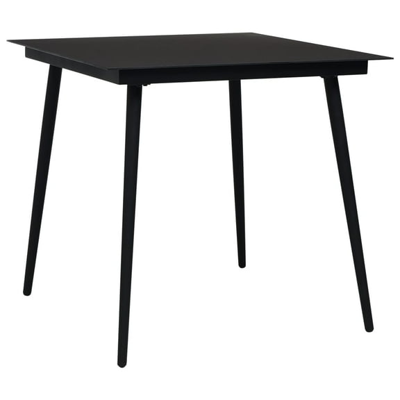vidaXL Patio Outdoor Dining Table with Glass Top Porch Garden Furniture Steel