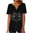 thumbnail image 2 of ICHUANYI Liquidación Mujer Moda Casual Impresión Manga Corta Camiseta Suelta Tops Túnica Blusa ICHUANYI WER202308257326, 2 of 5