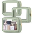 thumbnail image 1 of Bolsas de maquillaje Abbylike, PVC transparente, verde transparente (3 unidades), 1 of 6