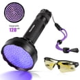 thumbnail image 1 of Linterna de luz negra 128 LED Linternas UV Linterna ultravioleta brillante mejorada Detector de orina de mascotas de luz negra profesional para escorpiones de perros / gatos Fugacal  2.1102E+12, 1 of 1