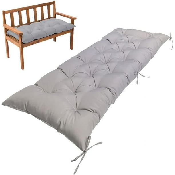 Xiao Hua Cojín grueso y cómodo para jardín, terraza, hogar, cocina, oficina, 120 x 50 x 8 cm (gris)