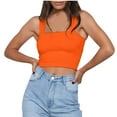 thumbnail image 1 of Mrat Débardeurs Classiques Mode Femmes Sans Manches Vêtement Confortable Respirant Blouses à Col Rond Hauts S-380 Orange m, 1 of 8