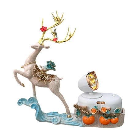 

flameer Air Humidifier Craft Convenient Elk Sculpture for Bookshelf Bedroom Tabletop Dots