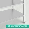 thumbnail image 4 of YUSAZENS 48 x 24 x 35 Inch Three Tier Stainless Steel Workbench, Stationary Heavy Duty Prep Table No Casters No Back Panel for Kitchen Storage Workshop, 4 of 9