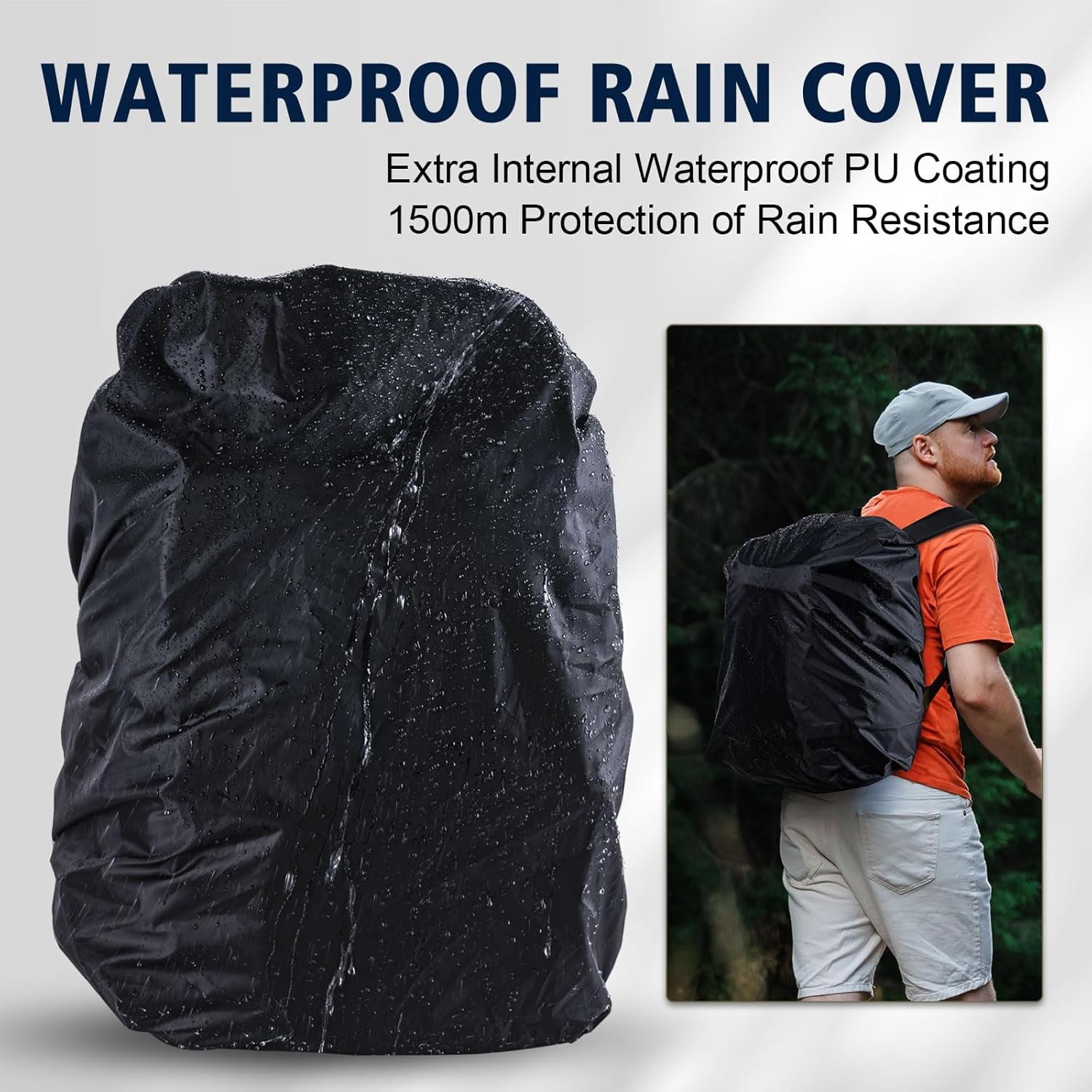 Fishing Backpack 55L Large Tackle Bag with Rod Holder EVA Bottom Rain Cover 600D Waterproof Storage for Camping Hiking