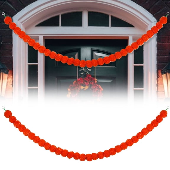 CoreLiving Artificial Marigold Garland Artificial Flower Garland Vibrant Yellow Orange Floral Decor for Diwali Decorations Home Day of the Dead Ofrenda