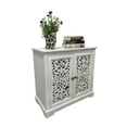thumbnail image 6 of Antique White Vintage Accent Cabinet with 2 Carving Doors - Multi-Purpose Buffet Server Console for Home Storage, 6 of 8