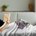 thumbnail image 3 of Japanese Dragon Soft Flannel Fleece Throw Blanket, Far Eastern Beast Fiery Monster with Scales Fangs and Tail, Cozy Plush for Indoor and Outdoor Use, 60" x 80", Grey Violet Yellow, by Ambesonne, 3 of 5